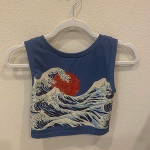 beachy cropped tank top